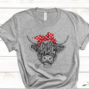 Farmer Highland Cow Shirt Farm T-shirt Cute Cow Shirt Cow Shirt For Mom Heifer Shirt Ranch Tee Cowgirl Cow Gifts For Her