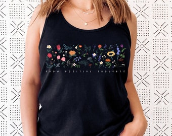 Wildflower Tank Top, Flower Tank Top, Floral Tank Top, Cute Spring Shirt, Boho Tank Top, Gift For Her, Birthday Gifts, Wild Flower Tee