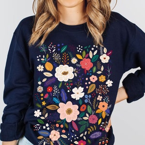Flower Sweatshirt Wildflower Women Sweatshirts plus Size Ladies