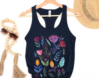 Floral Shirt Tank, Grow Positive Thoughts Tank, Bohemian Style Tank, Butterfly Shirt, Trending Right Now, Women's Graphic Tank, Love Tank