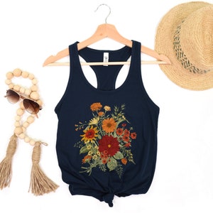 Floral Shirt Tank, Vintage Floral Tank Top, Bohemian Style Tank, Butterfly Shirt, Trending Right Now, Women&#39;s Graphic Tank, Love Tank
