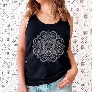 Womens Mandala Design, Flowy Tank Top, Mandala Tank, Shirt for Woman Tank Top