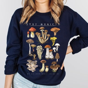 Vintage Illustration, Mushroom Decor Art Shirt, Botanical Sweatshirt, Plant Sweatshirt, Mushroom Hippie Shirt, Nature Lover