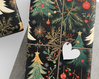 Retro Christmas Wrapping Paper – Vintage 1950s Holiday Gift Wrap