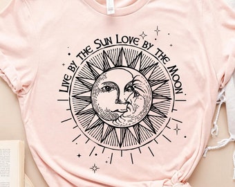 Sun Moon Stars Tee, Celestial Tee, Graphic Tee, Sun Shirt, One with the Sun, Boho Shirt, Vintage Tee, Mystical Tee, Moon Shirt, Bohemian
