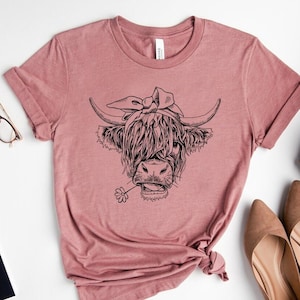 Cute Cow Shirt or Tank Top, Cow Shirt For Mom, Highland Cow Shirt, Cow Gifts For Her, Heifer Shirt, Farm T-shirt, Ranch Tee, Farmer, Cowgirl
