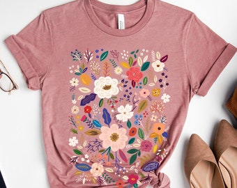 Wildflower Tshirt, Wild Flowers Shirt, Floral Tshirt, Flower Shirt, Gift for Women, Ladies Shirts, Best Friend Gift