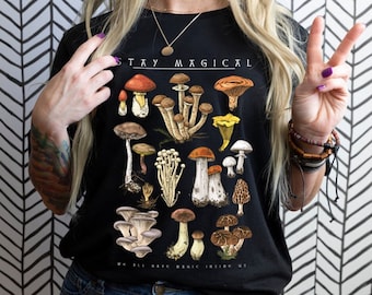 Illustration vintage, chemise d'art déco champignon, chemise botanique, chemise végétale, chemise champignon, chemise hippie, amoureux de la nature
