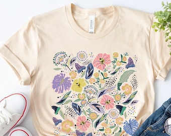 Flower T-Shirt, Wildflower Shirt, Floral Shirt, Botanical Shirt, Vintage T-shirt, Vintage Botanical, Vintage Flower Shirt, Floral Shirt