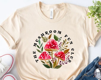 Mushroom Shirt Magic Mushroom Mushroom Top Mushroom Tshirt Botanical Shirt Trippy Shirt Mushroom T Shirt Back Print Shirt Aesthetic Clothes