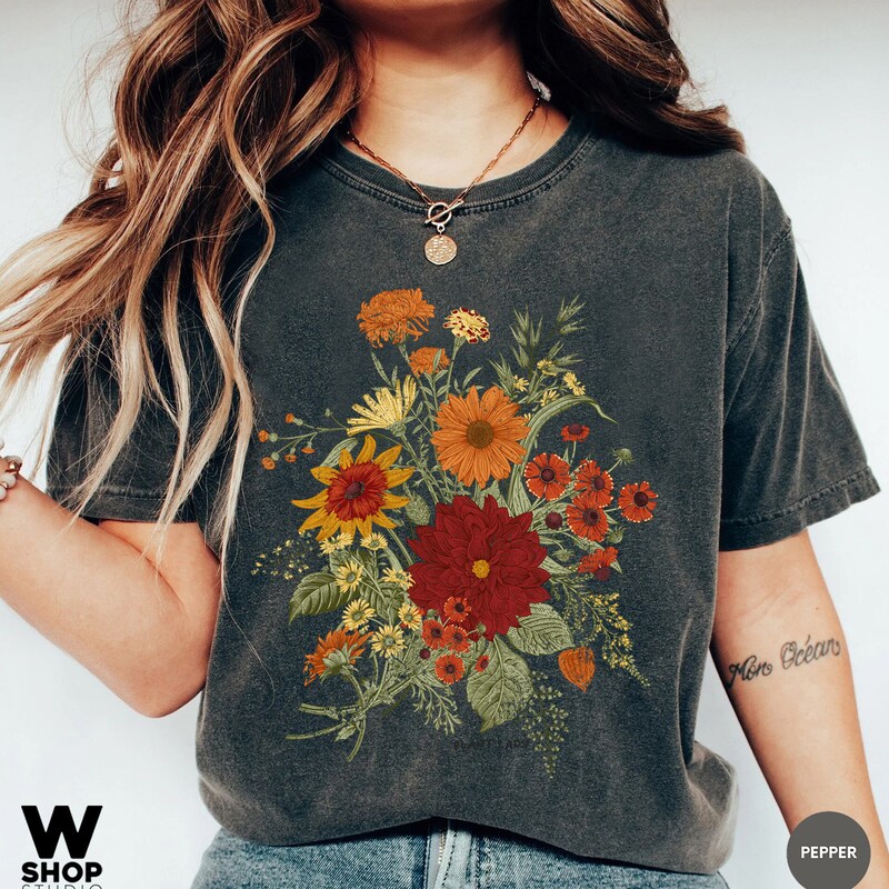 VINTAGE FALL FLORAL GRAPHIC TEE