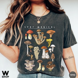Vintage Illustration Mushroom Decor Art Shirt, Comfort Colors Shirt, Botanical Shirt, Plant Shirt, Hippie Shirt, Nature Lover