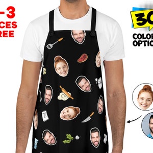 Personalized Faces Apron, Custom Photo Apron for Women and Men, Funny Crazy Face Kitchen Apron Personalized Kitchen Custom Picture Chef Gift