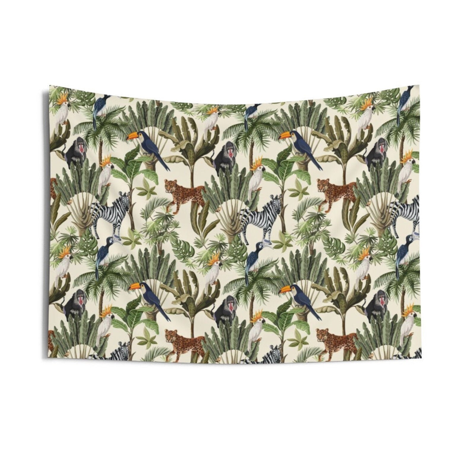 Tropical Jungle Tapestry Forest Tapestry Jungle Wall Etsy