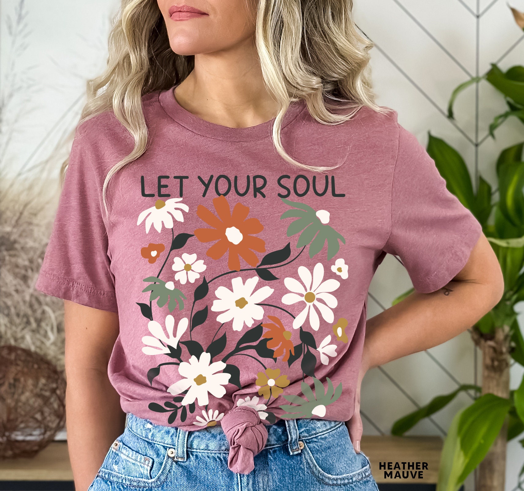 Flowers Tshirt Boho Wildflowers Floral Nature Shirt Tee Etsy