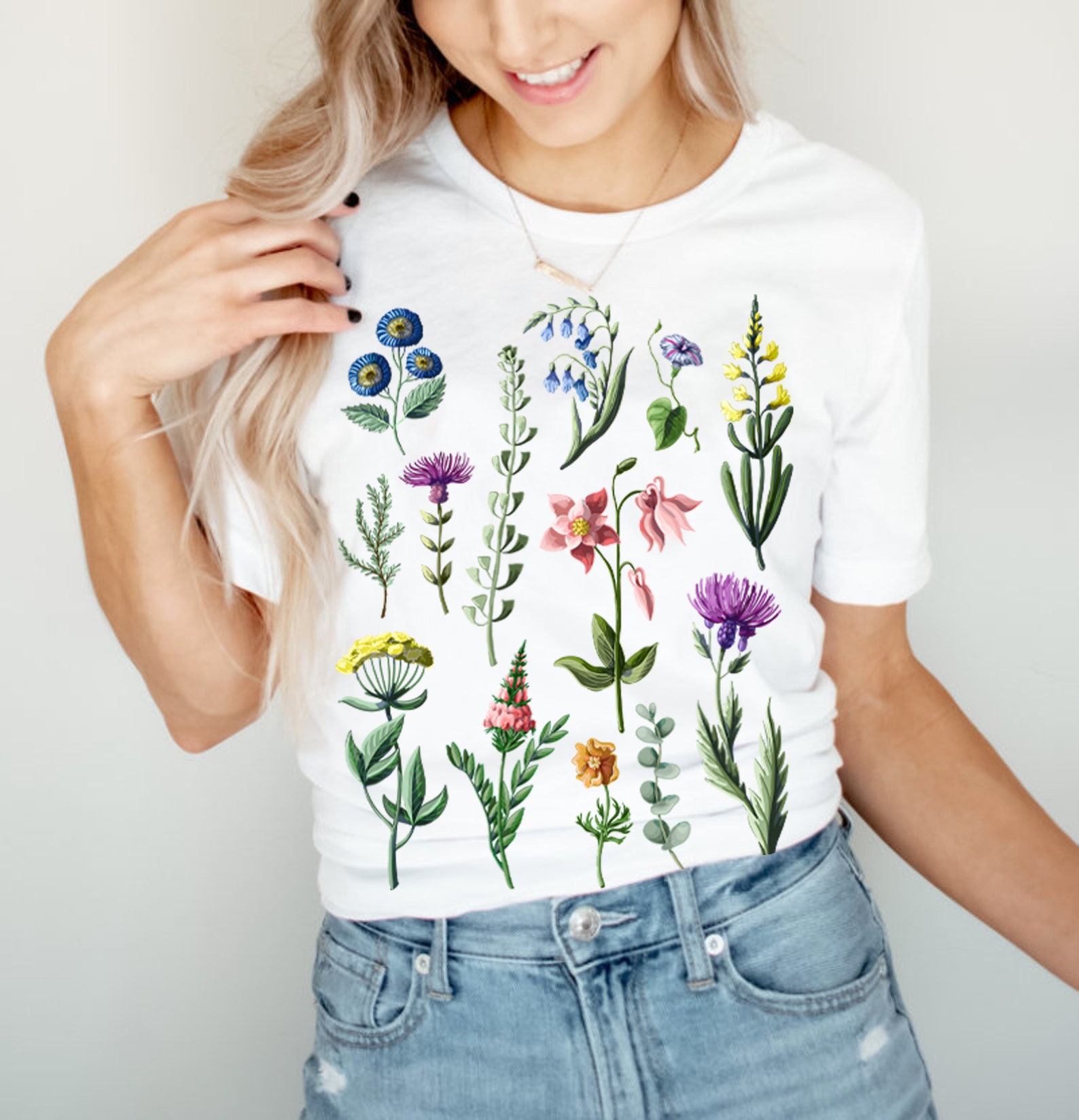 Botanical Shirt, Vintage T-shirt, Flower T-shirt, Vintage