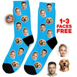 Custom Face Socks, Personalized Photo Socks, Picture Socks, Face on Socks, Customized Funny Photo Gift For Her, Him or Best Friends