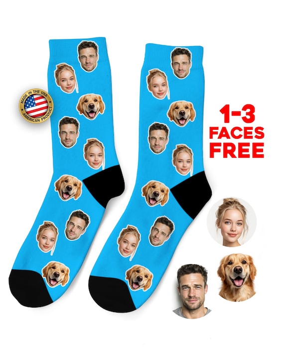 Custom Face Socks, Personalized Photo Socks, Picture Socks, Face on Socks, Customized Funny Photo Gift For Her, Him or Best Friends