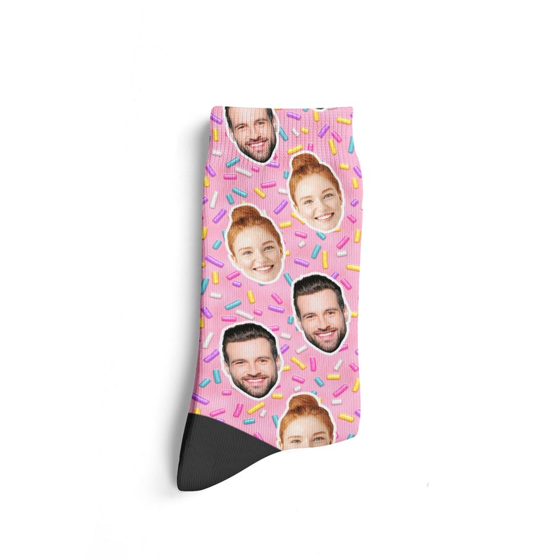 Custom Face Socks, Personalized Sweet Photo Socks, Picture Candy Face on Socks, Customized Funny Photo Gift For Her, Him or Best Friends image 2