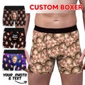 Personalized Face Boxer Briefs, Custom Photo Mens Underwear, Funny Gift, Anniversary Gift