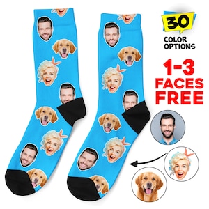 Custom Face Socks, Personalized Photo Socks, Picture Socks, Face on Socks, Customized Funny Photo Gift For Her, Him or Best Friends