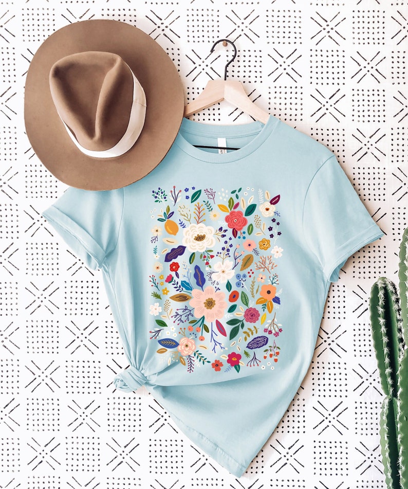 T-shirt de fleurs sauvages, chemise de fleurs sauvages, T-shirt floral, chemise de fleurs, cadeau pour femme, chemises pour dames, cadeau de meilleur ami image 6