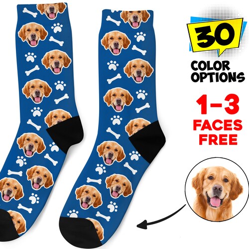 Custom Dog Socks Personalized Pet Photo Socks Customized Cute Etsy