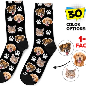 Custom Dog Socks, Personalized Pet Photo Socks Customized Cute Dog Cat Face, Dog Lover Picture Gift Funny Dog Socks Dog Mom Gift Pet Socks