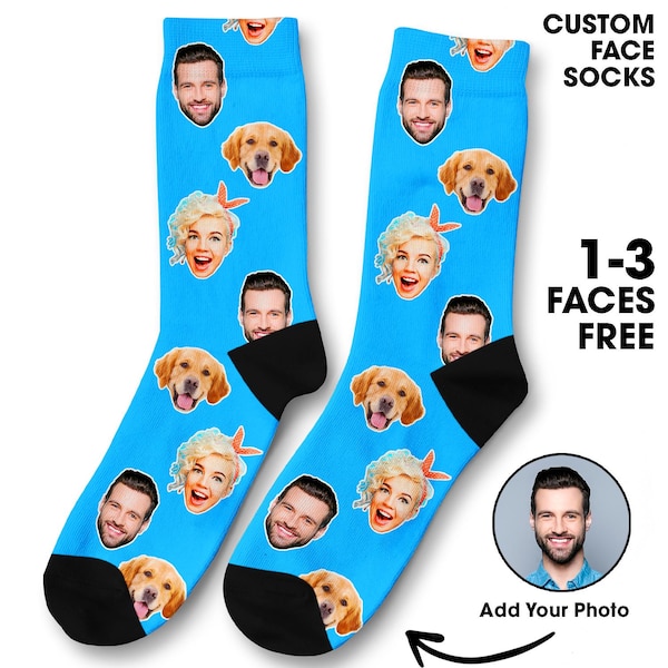 Custom Face Socks, Personalized Photo Socks, Picture Socks, Face on Socks, Customized Funny Photo Gift For Her, Him or Best Friends