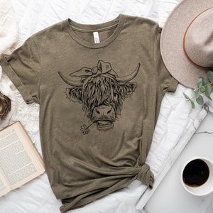 Cute Cow Shirt or Tank Top Cow Shirt for Mom Highland Cow - Etsy