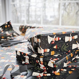 Christmas Chef Wrapping Papers, Holiday Cooking Gift Wrap, Retro Style Kitchen Chef Paper, Vintage Xmas Chef, Chef Gift Wrap, Christmas