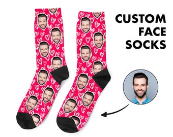 Custom Face Socks, Photo Personalized Socks, Faces On Socks, Love Heart Socks, Gift for Her, Girlfriend Gift, Boyfriend Gift, Picture Socks