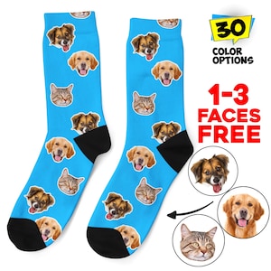 Custom Dog Socks, Personalized Pet Photo Socks Customized Cute Dog Cat Face, Dog Lover Picture Gift Funny Dog Socks Dog Mom Gift Pet Socks
