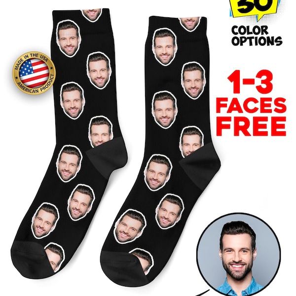 Custom Face Socks, Personalized Photo Socks, Picture Socks, Face on Socks, Customized Funny Photo Gift For Her, Him or Best Friends