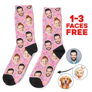 Custom Face Socks, Personalized Sweet Photo Socks, Picture Candy Face on Socks, Customized Funny Photo Gift For Her, Him or Best Friends