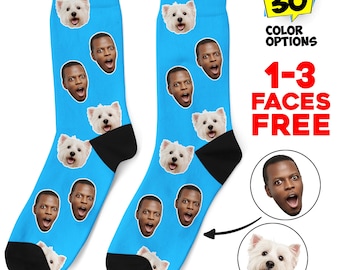 Custom Face Socks – Personalized Photo Gift with Pet or Baby Face, Funny Unique Present