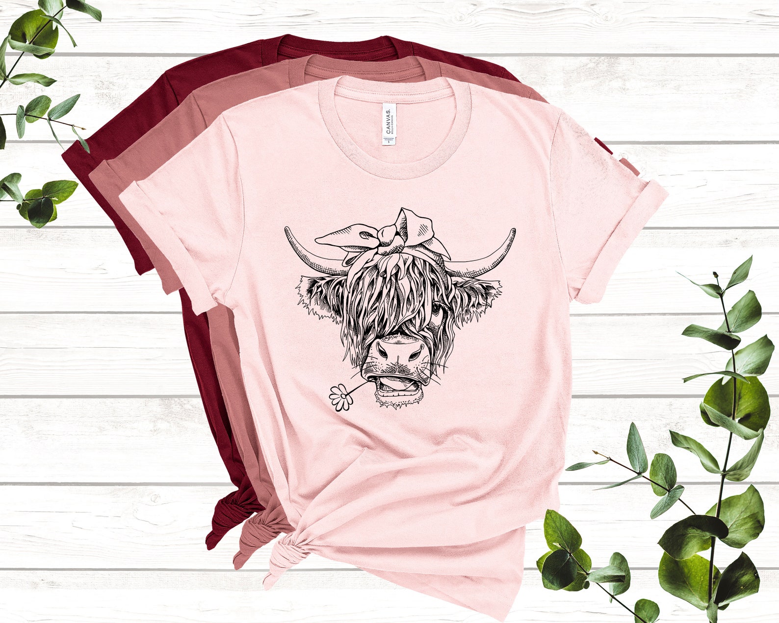 Cute Cow Shirt or Tank Top Cow Shirt For Mom Highland Cow | Etsy