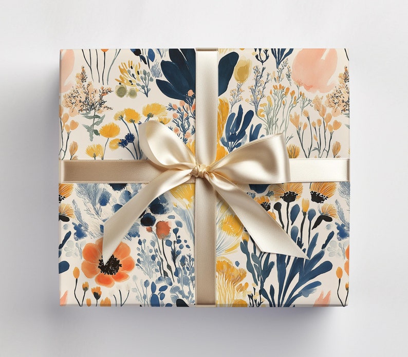 Elegant floral gift wrap roll for weddings and holidays