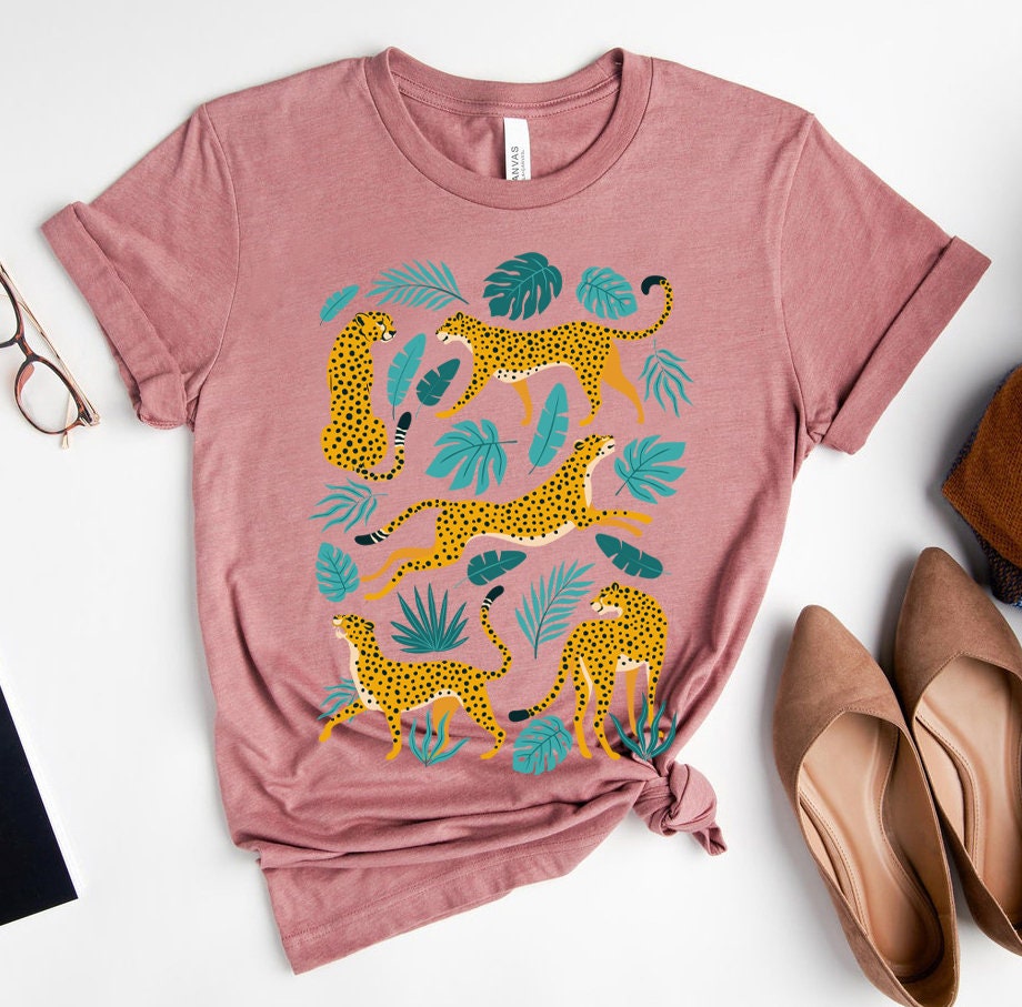 Trendy Boho Tiger Shirt Women Botanical Shirt Tiger Graphic Tee Wild Animal Shirt Tiger Tshirt Safari Shirt Womens Tiger T Shirt Jungle Tee