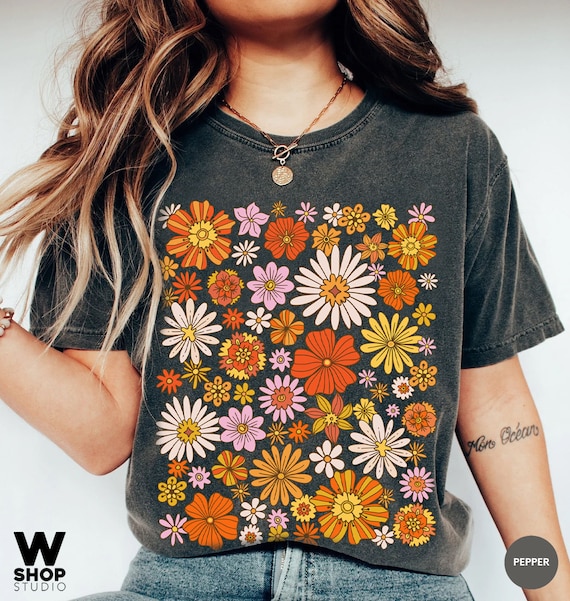Let It Be Hippie Flower T-Shirt Gift For Women Let It Be Hippie Flower T-Shirt Gift For Women