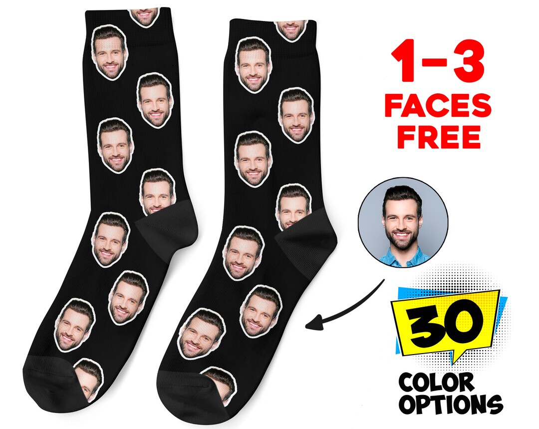 Custom Face Socks, Personalized Photo Socks, Picture Socks, Face on