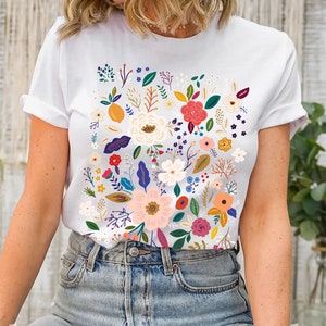 T-shirt de fleurs sauvages, chemise de fleurs sauvages, T-shirt floral, chemise de fleurs, cadeau pour femme, chemises pour dames, cadeau de meilleur ami image 7