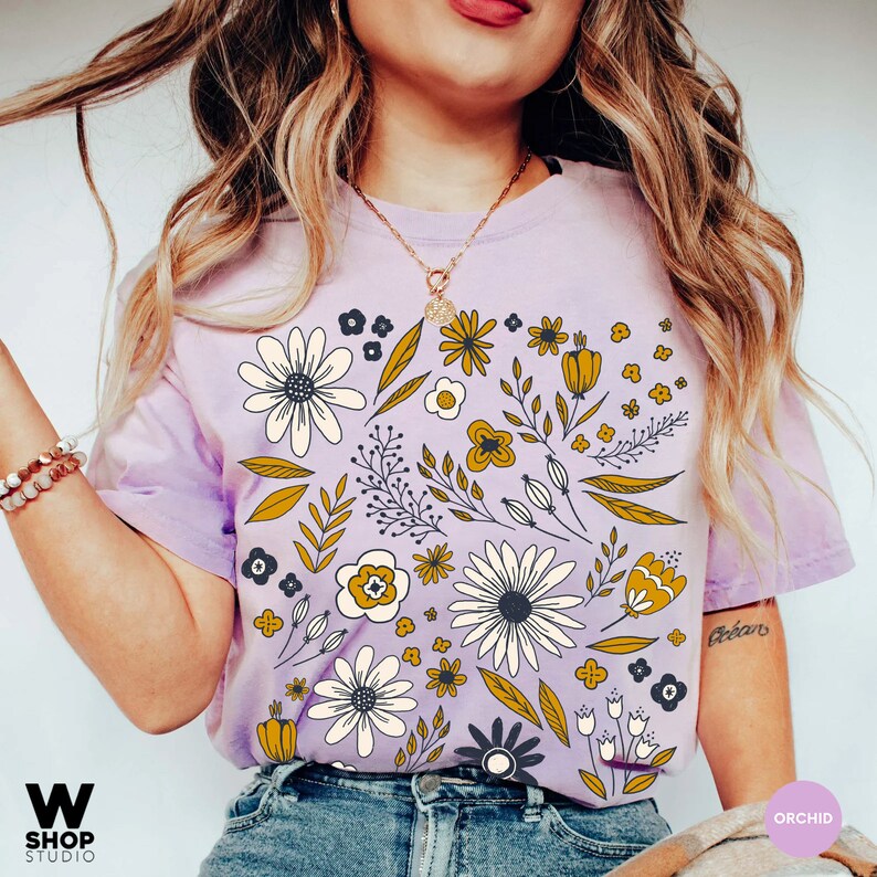 Wildflower Tshirt, Comfort Colors Shirt, Floral Tshirt, Flower Shirt ...