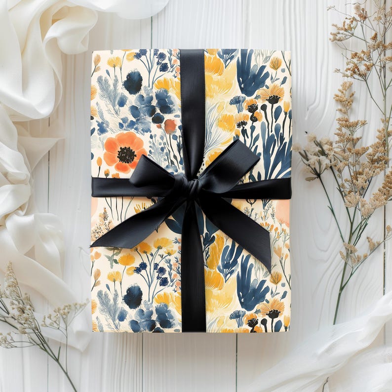 Bohemian wrapping paper used for birthday gifts