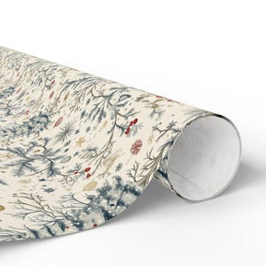 Vintage Christmas Toile Wrapping Paper Roll Vintage Christmas Tree Gift Wrap Roll Antique Christmas Tree Wrapping Paper
