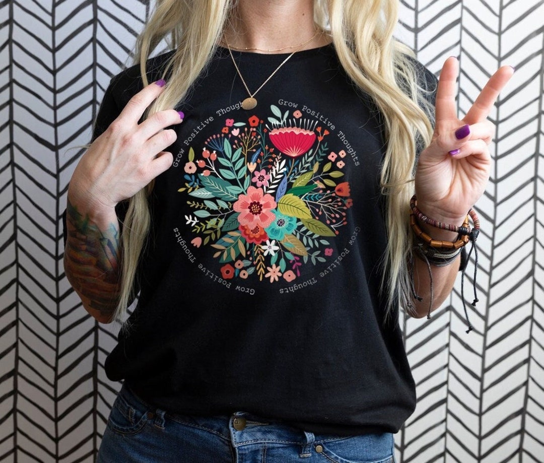 Simply Love GROW POSITIVITY Graphic Cotton Tee