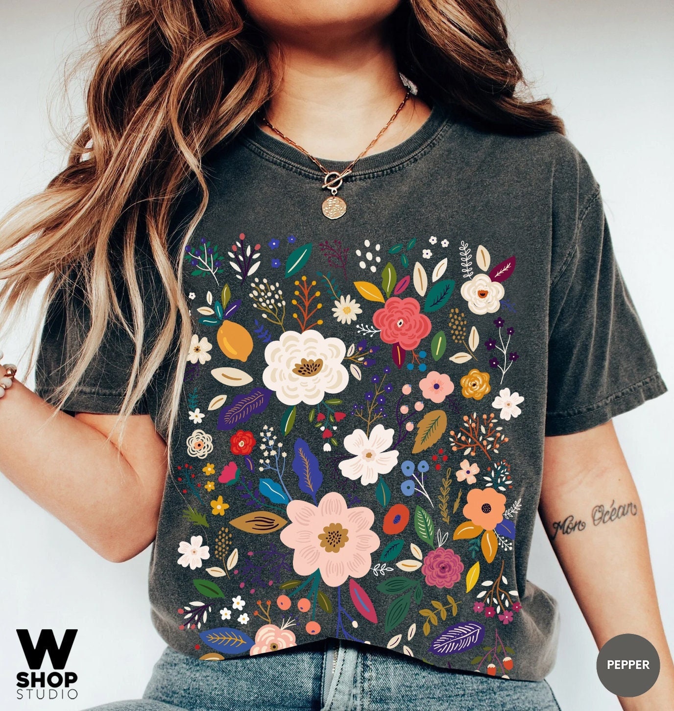 Wildflower Tshirt Comfort Colors Shirt Floral Tshirt Flower - Etsy