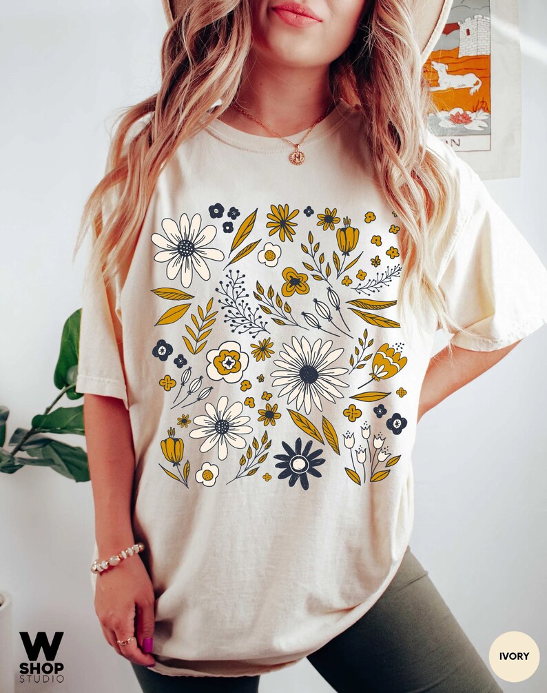 Wildflower Tshirt, Comfort Colors Shirt, Floral Tshirt, Flower Shirt ...