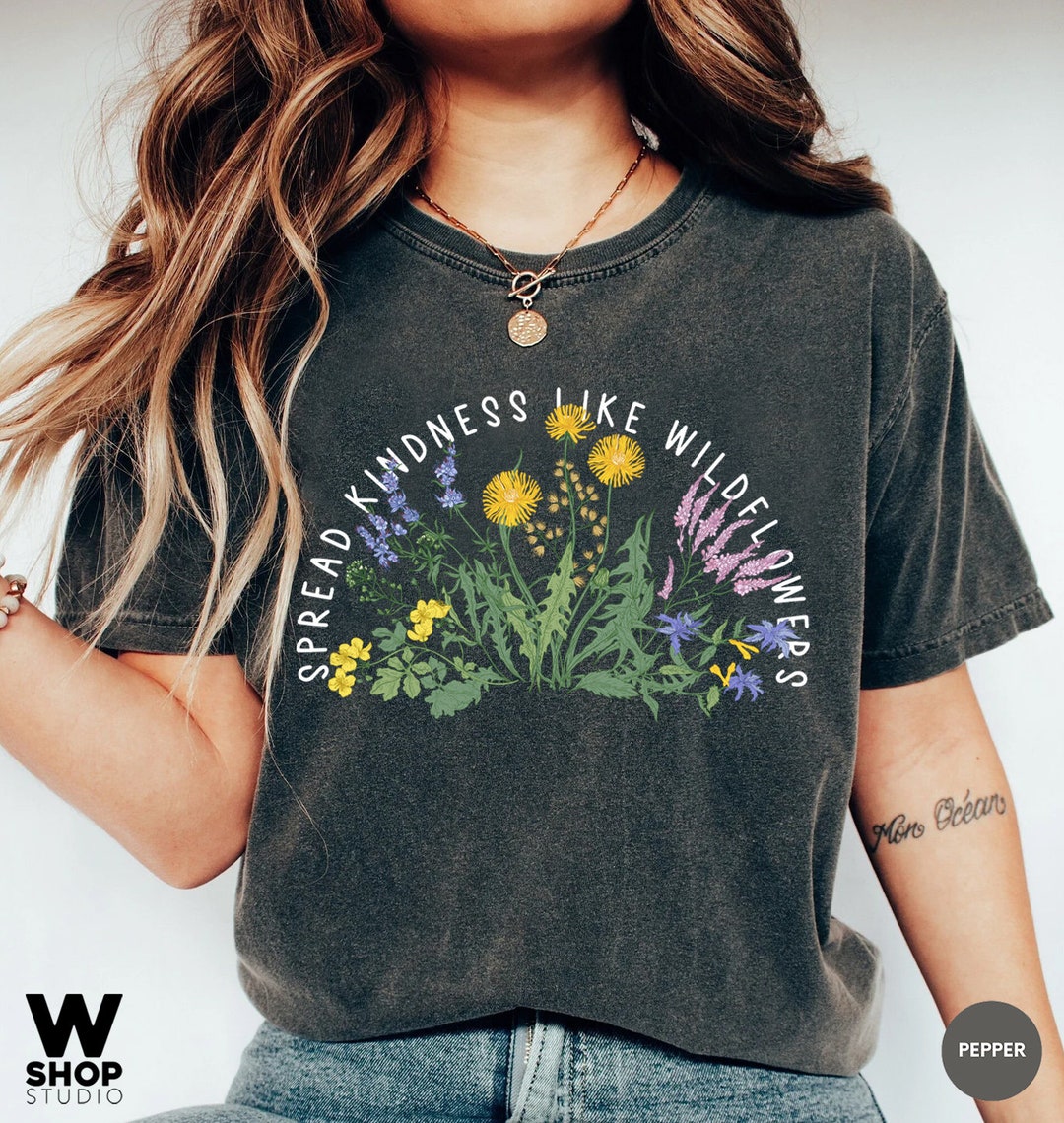 Wildflower Tshirt, Comfort Colors Shirt, Floral Tshirt, Flower Shirt ...