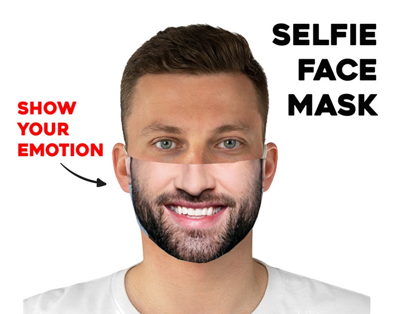 Selfie Face Mask Custom Photo Face Mask Selfie Personalized Etsy